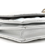 Iridescent Metallic Lambskin Cannage Mini My Dior Bag Silver