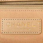Caviar Quilted Large Shopping Tote Dark Beige