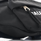 Sport Nylon Logo Embroidered Wheel Belt Bag Black White