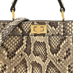 Snakeskin Shiny Nappa Petite Peekaboo I SEE U Satchel Daisy Roccia Camelia
