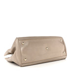 Metallic Pebbled Calfskin Medium Bamboo Shopper Tote Golden Beige