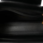 Shiny Aged Calfskin Quilted Nano Kelly Shopper Black