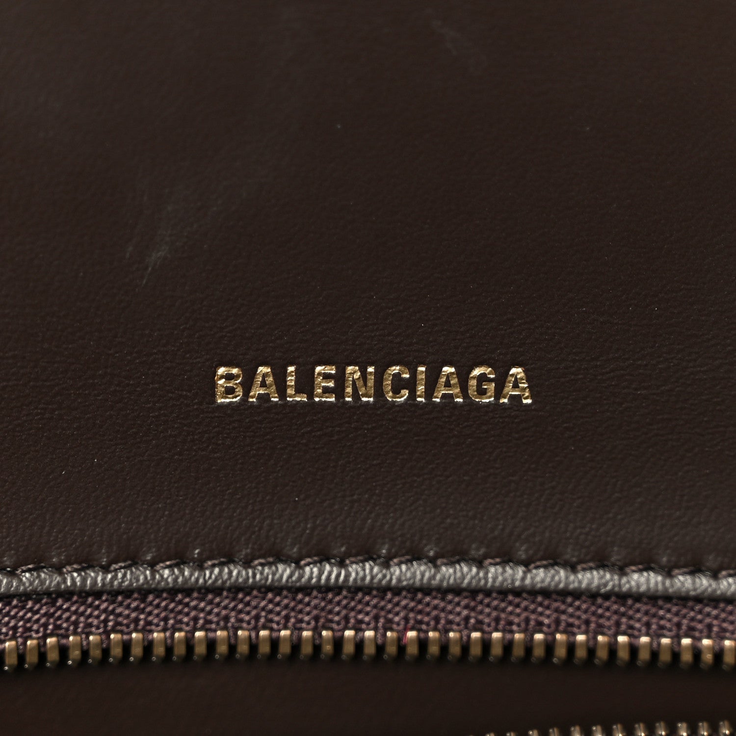 Used Calfskin Small Hourglass Top Handle Bag Brown