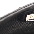 Shiny Aged Calfskin Quilted Waist Belt Bag Black