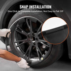 Wheel Rim Cover Hubcaps, 20 in, Model Y Fully Fit Hubcap with Snap, Guard Tape & Valve Nozzle Hole, ABS & PC Hubcap with Upgraded Buckle, High Rigidity & Less Wind Drag, Fits for All Weather Use