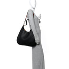 Soft Grained Calfskin Maxi B Hobo Black