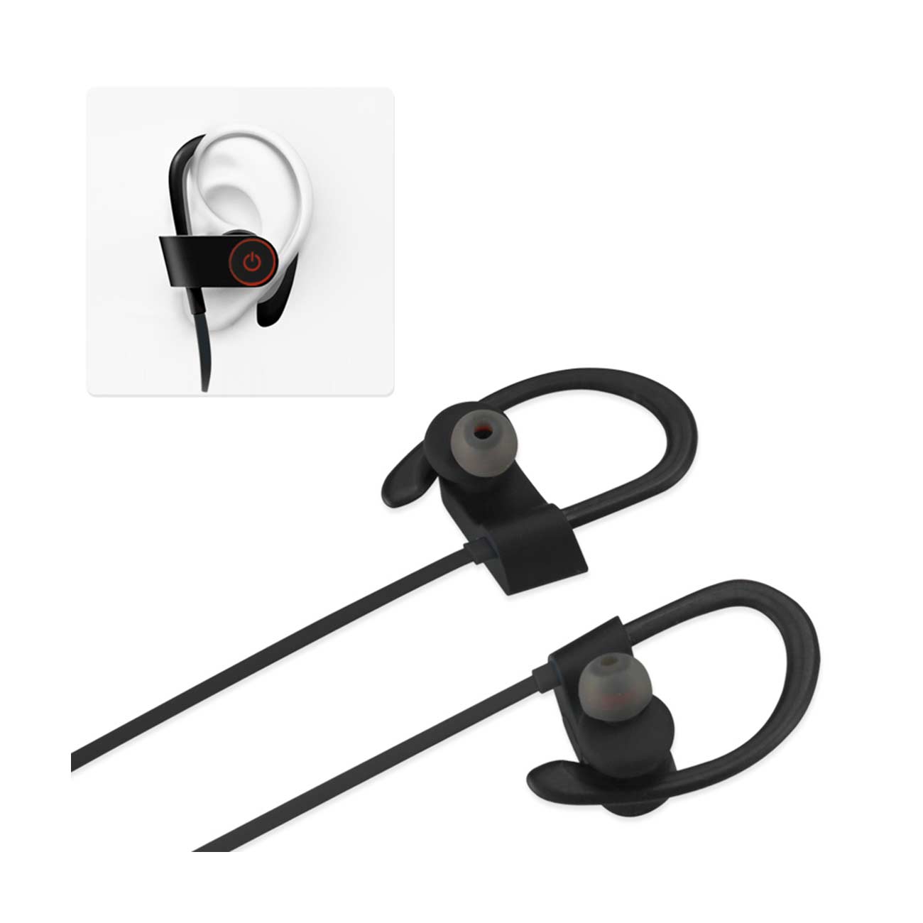 Universal Sport Bluetooth Headphones With Hd Sound Quality And Sweat Proof In Black