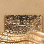 Metallic Tumbled Calfskin Nano Voyou Bag Golden Sand