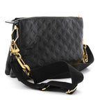 Lambskin Embossed Monogram Coussin MM Black