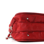 Iridescent Calfskin Quilted Relax CC Camera Case Red