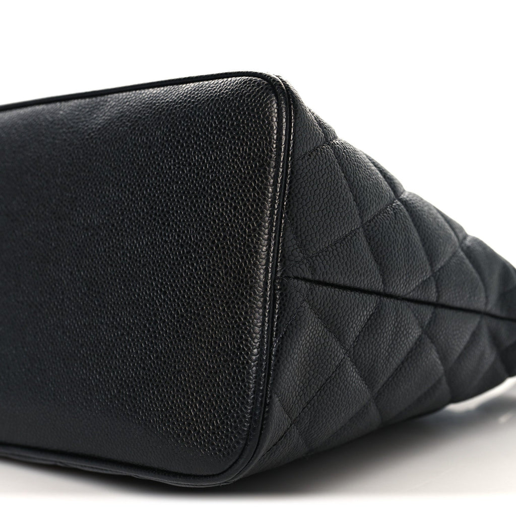 Caviar Quilted Medallion Tote Black