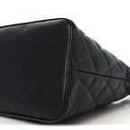 Caviar Quilted Medallion Tote Black