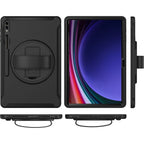 SAHARA - Protection Hand Strap Series Case for Samsung Galaxy Tab S10 Ultra, Tab S9 Ultra, and Tab S8 Ultra - Black