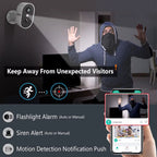 2K Wireless Rechargeable Battery Camera with 2.4G WiFi for Home Surveillance, PIR Detection, IP65 Rating, Compatible with ANRAN App - 1Pc