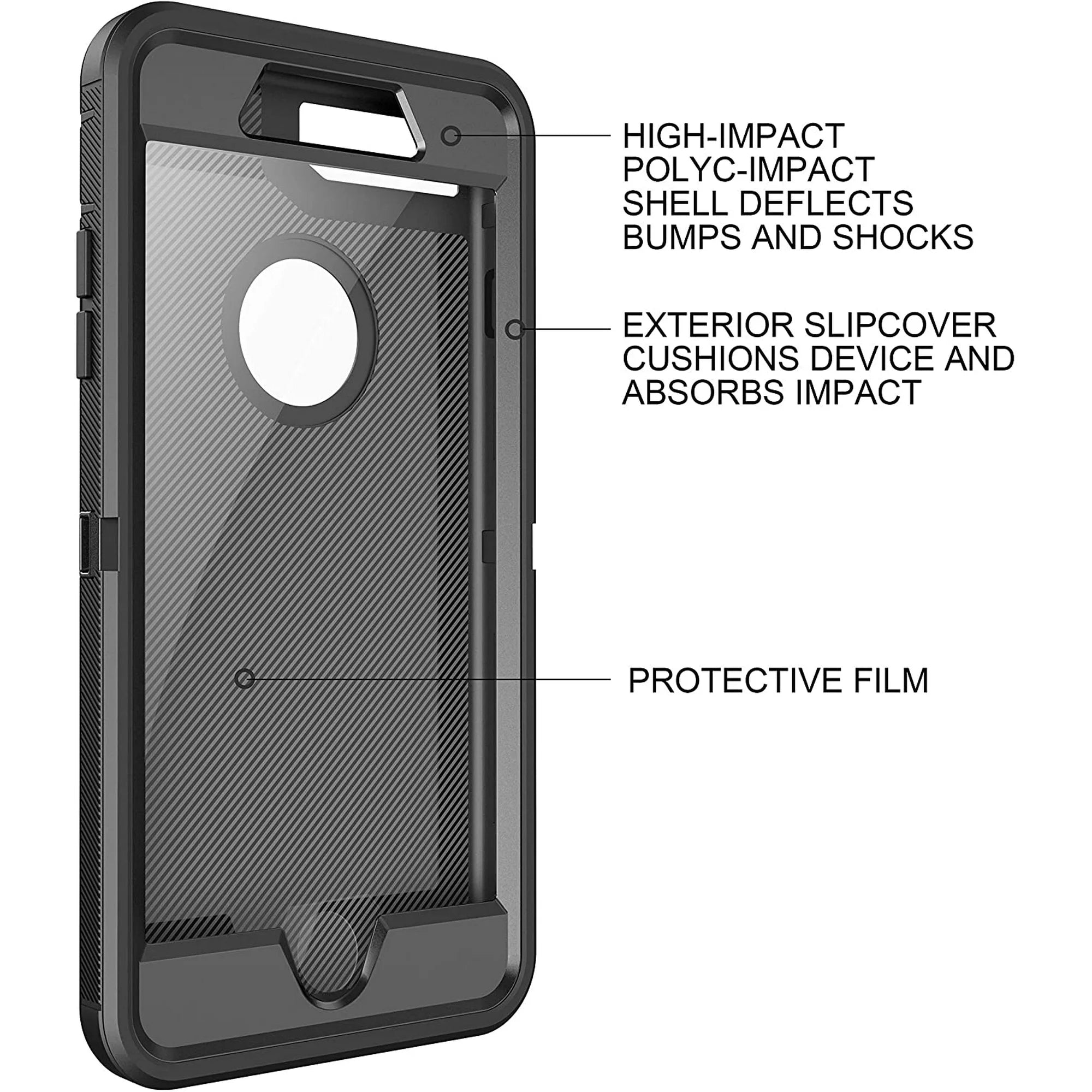 Entronix Case Compatible with iPhone 8 Plus/7 Plus - Triple-Layer Heavy Duty Protection