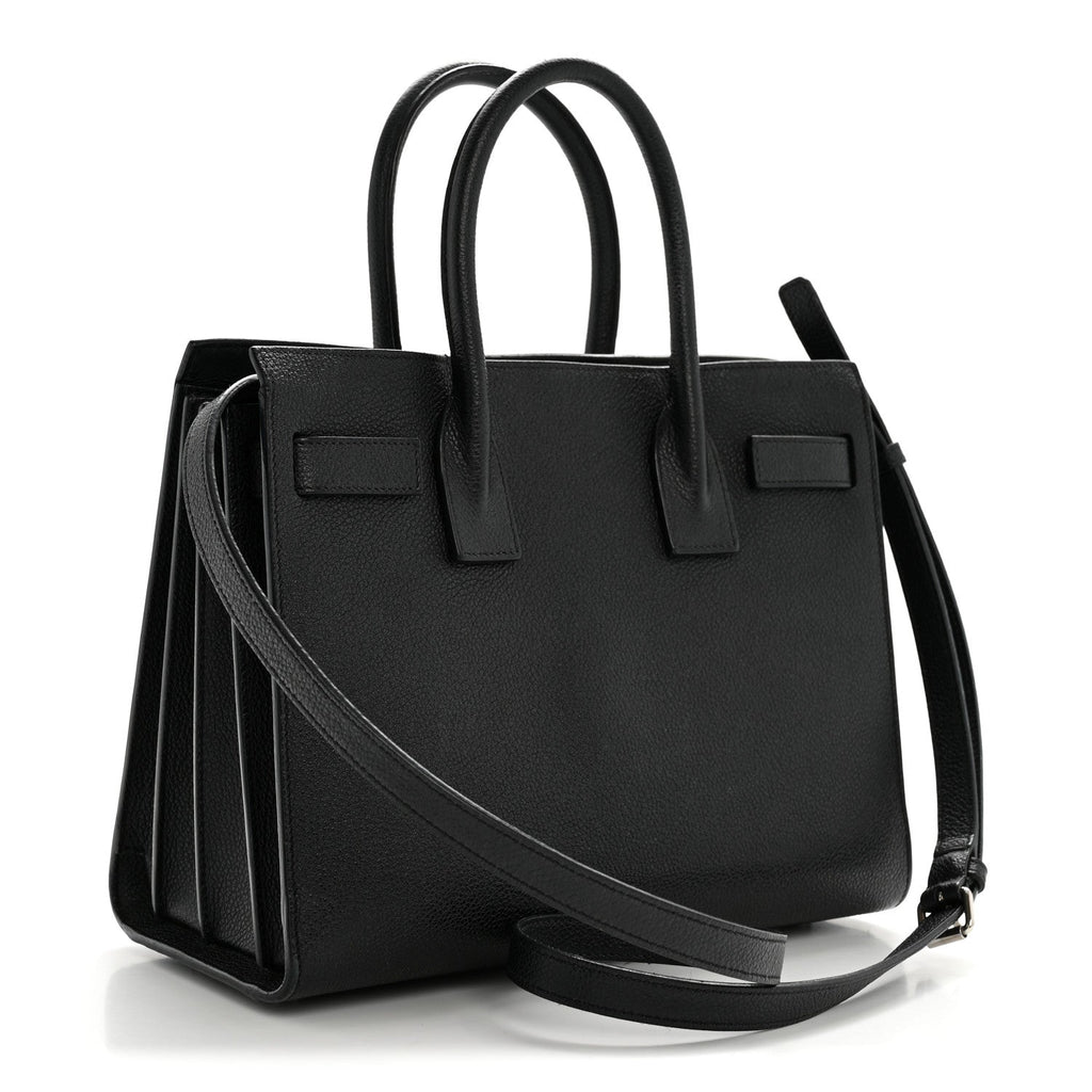 Grained Calfskin Baby Sac De Jour Black