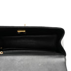 Lambskin Quilted Mini Top Handle Rectangular Flap Black