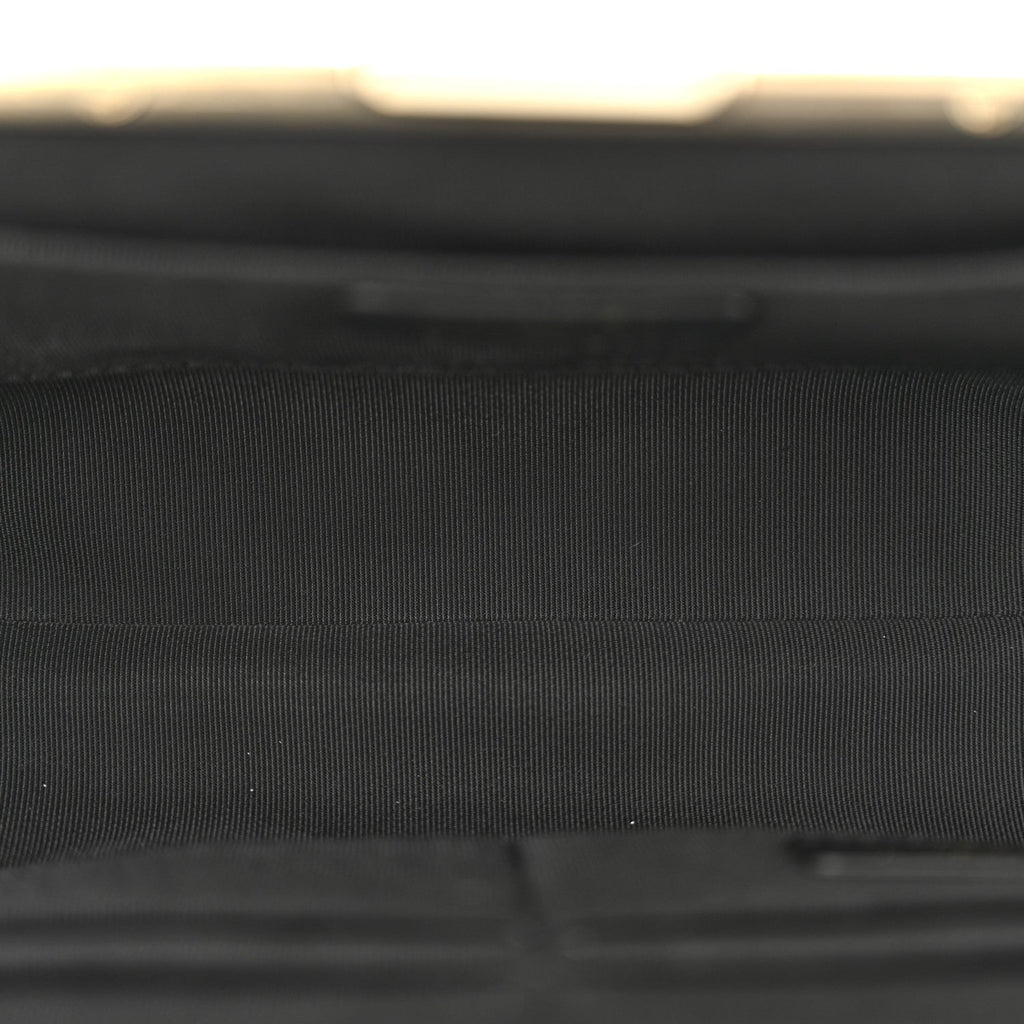 Tweed Quilted Kiss Lock Clutch Black