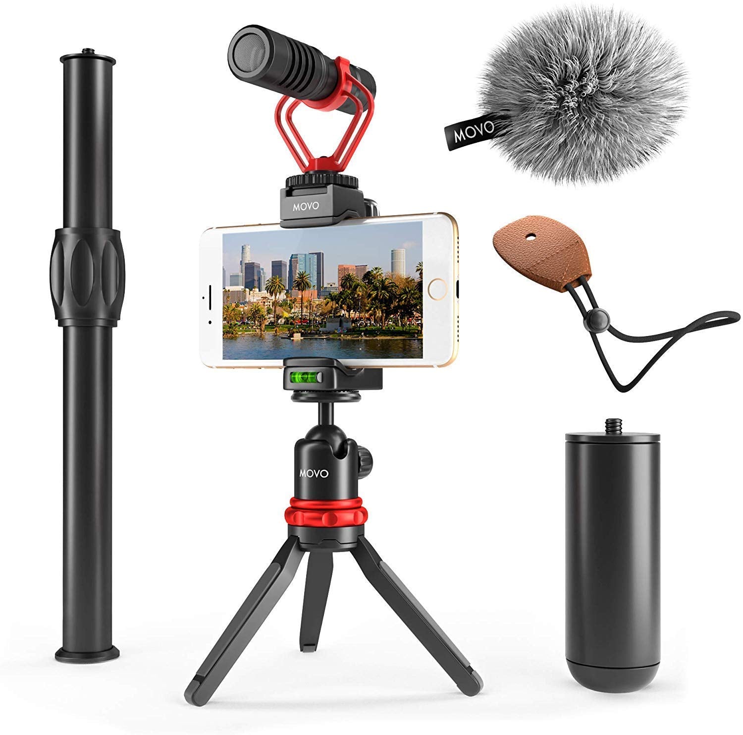 Movo Smartphone Video Rig with Mini Tripod and Video Microphone