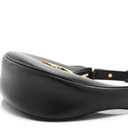 Smooth Calfskin Medium Strap Ava Triomphe Shoulder Bag Black