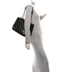 Calfskin Quilted Small Coco Soft Tote Black