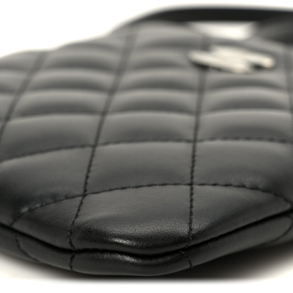 Lambskin Quilted Uniform Crossbody Bag Black