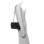 Lambskin Quilted Small Double Flap Black