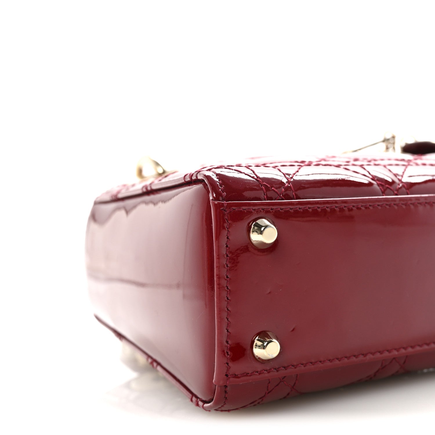 Patent Cannage Mini Lady Dior Red