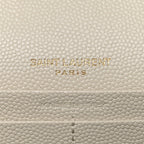 Grain De Poudre Matelasse Chevron Monogram Chain Wallet Crema Soft