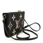 Empreinte Monogram Giant Double Zip Pochette Black Cream