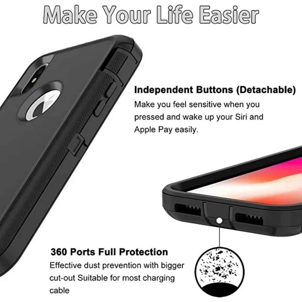 Entronix Case Compatible with iPhone XS Max - Triple-Layer Heavy Duty Protection