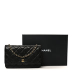 Caviar Quilted Wallet on Chain WOC Black