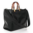 Vitello King Plexiglass Medium Fendi Sunshine Shopper Black