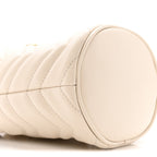 Calfskin Matelasse Mini GG Marmont 2.0 Bucket Bag White