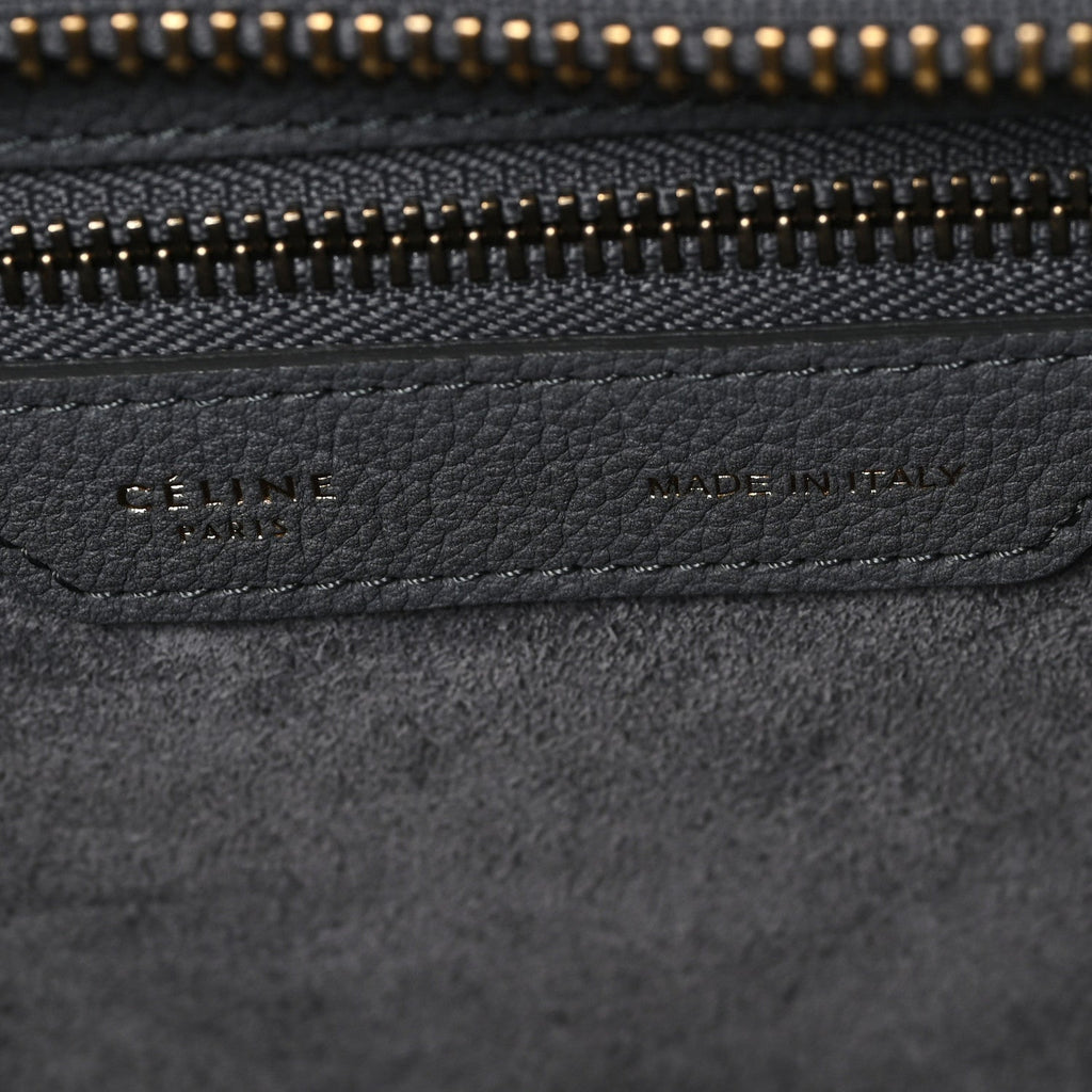Baby Drummed Calfskin Micro Luggage Kohl