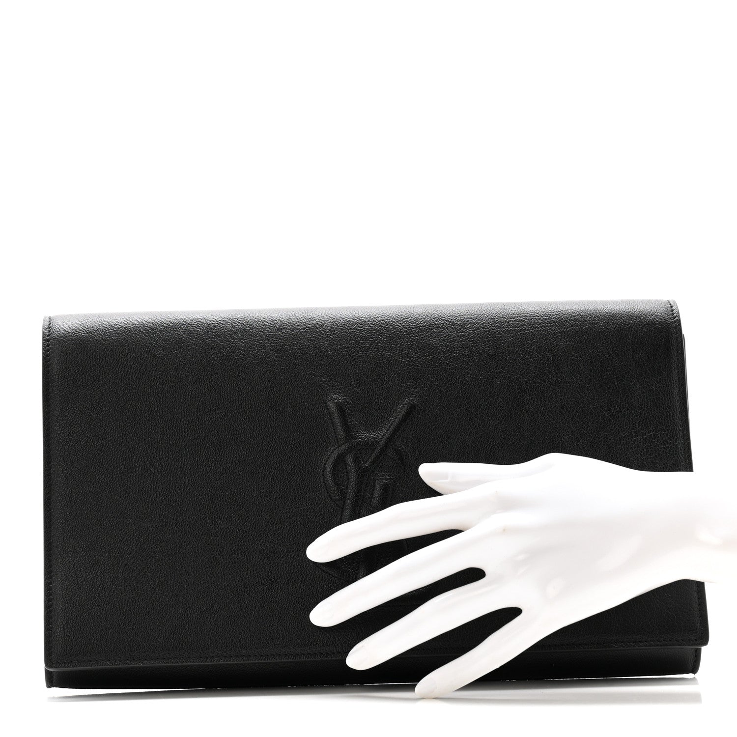 Calfskin Monogram Large Belle De Jour Clutch Black