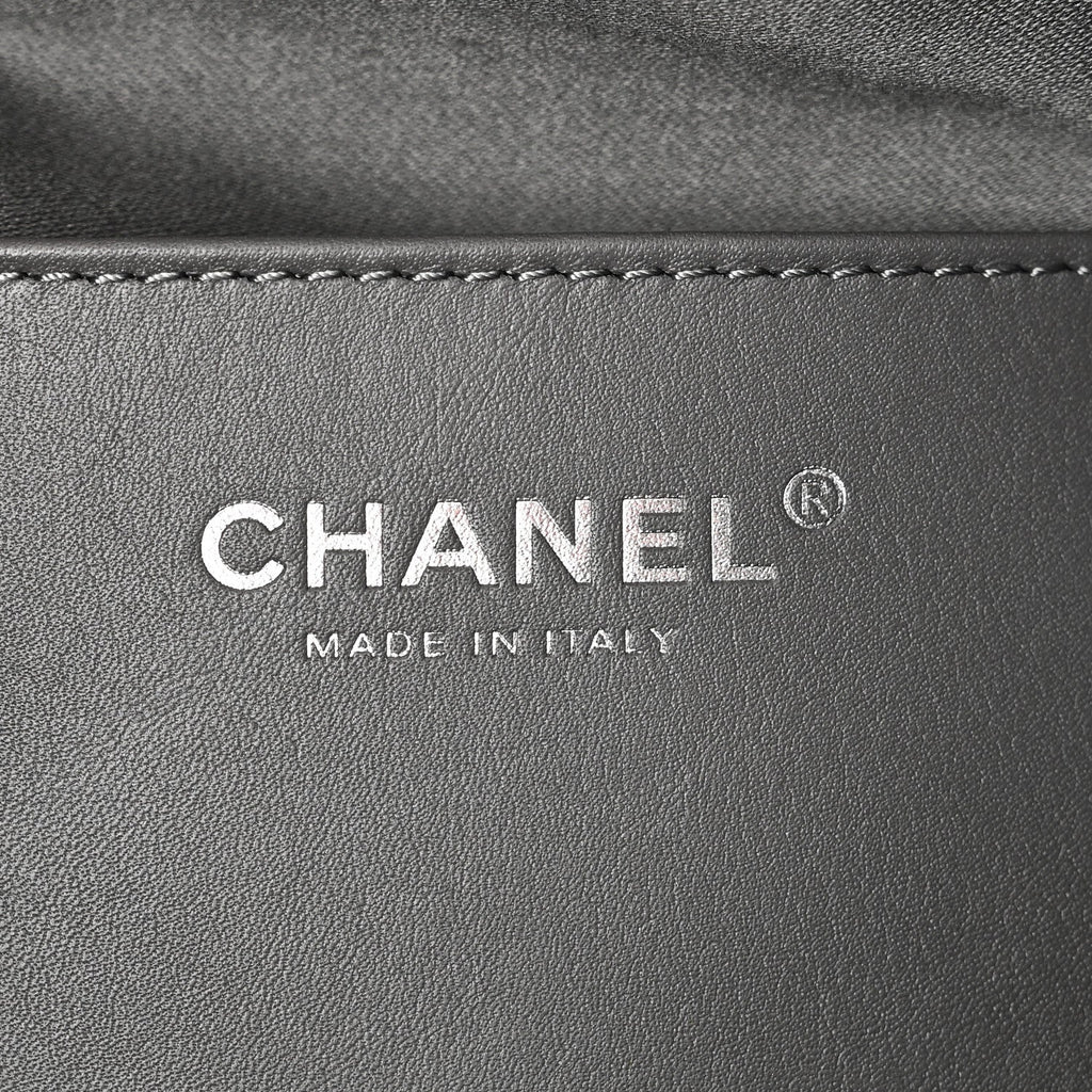 Metallic Caviar Quilted Small Chanel 25 Handbag Anthracite