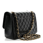 Caviar Quilted Jumbo Double Flap Black