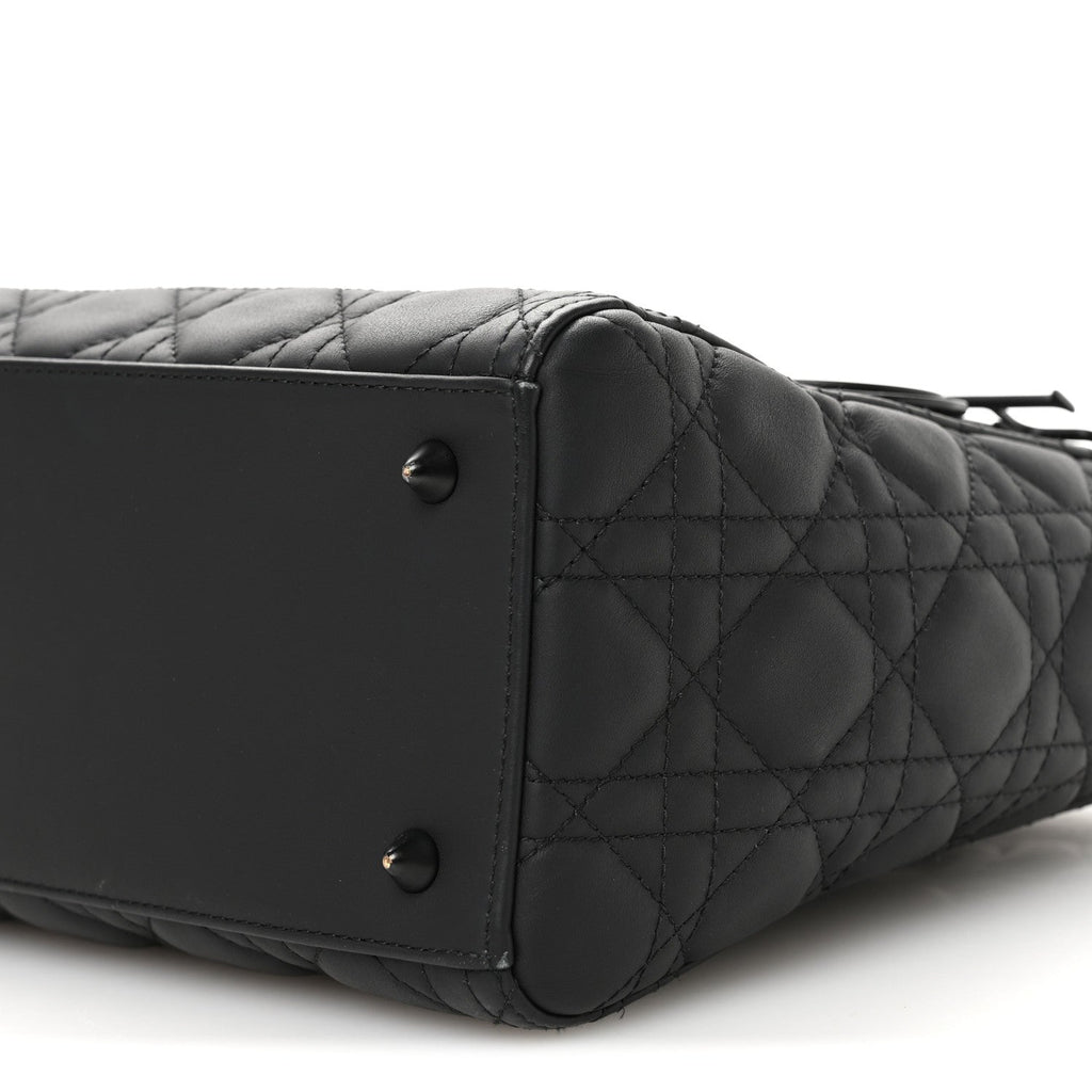 Ultra Matte Calfskin Cannage Medium Lady Dior Black