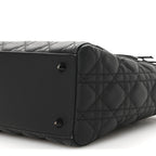 Ultra Matte Calfskin Cannage Medium Lady Dior Black