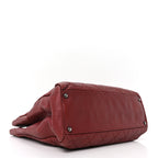 Iridescent Caviar Quilted Tall Chic Shopping Tote Red
