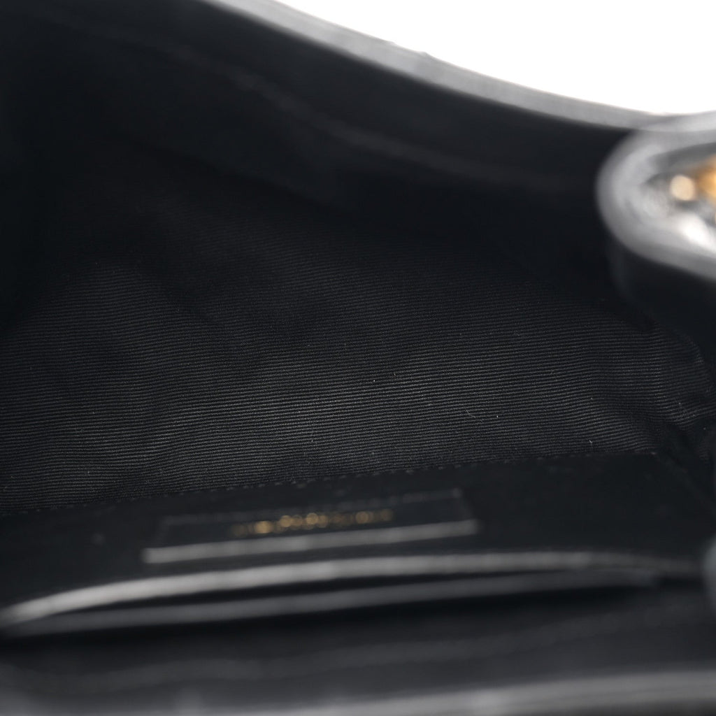 Lambskin Quilted Monogram Mini Nolita Black