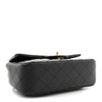 Metallic Caviar Quilted Mini Rectangular Flap Black