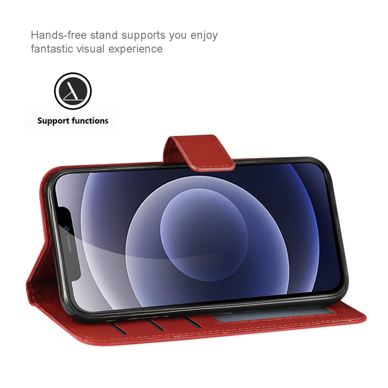 Slim Stand Case With Card Holder Slots Apple Iphone 12 Mini In Red