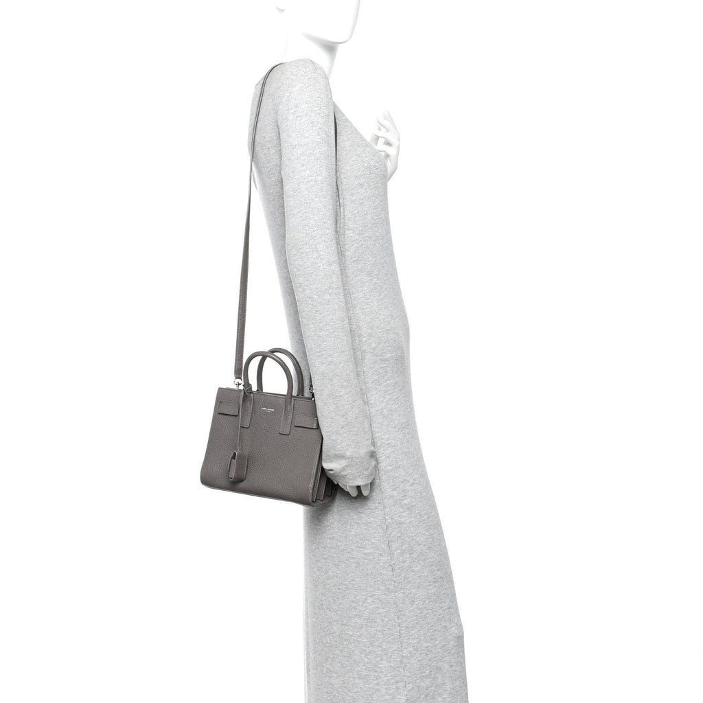 Grained Calfskin Baby Sac De Jour Fog