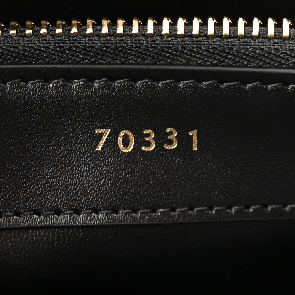Satinated Calfskin Small 16 Top Handle Bag Black