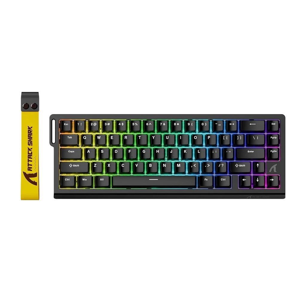 Attack Shark X68 HE Rapid Trigger 60% Wired Mechanical Gaming Keyboard with Adjustable Actuation and Hall Effect Magnetic Switch, 8KHz Response Rate - Black