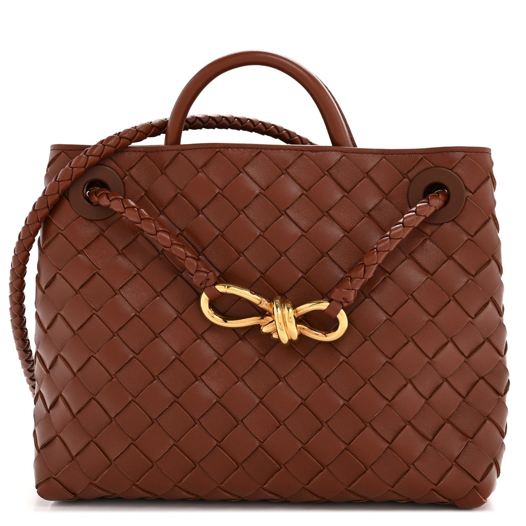 Nappa Intrecciato Small Andiamo Shoulder Bag Sapele