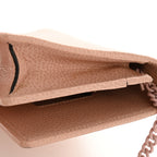 Dollar Calfskin Enamel Monochrome Mini GG Marmont Chain Wallet Perfect Pink