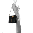 Grainy Calfskin VLogo Escape Hobo Bag Black